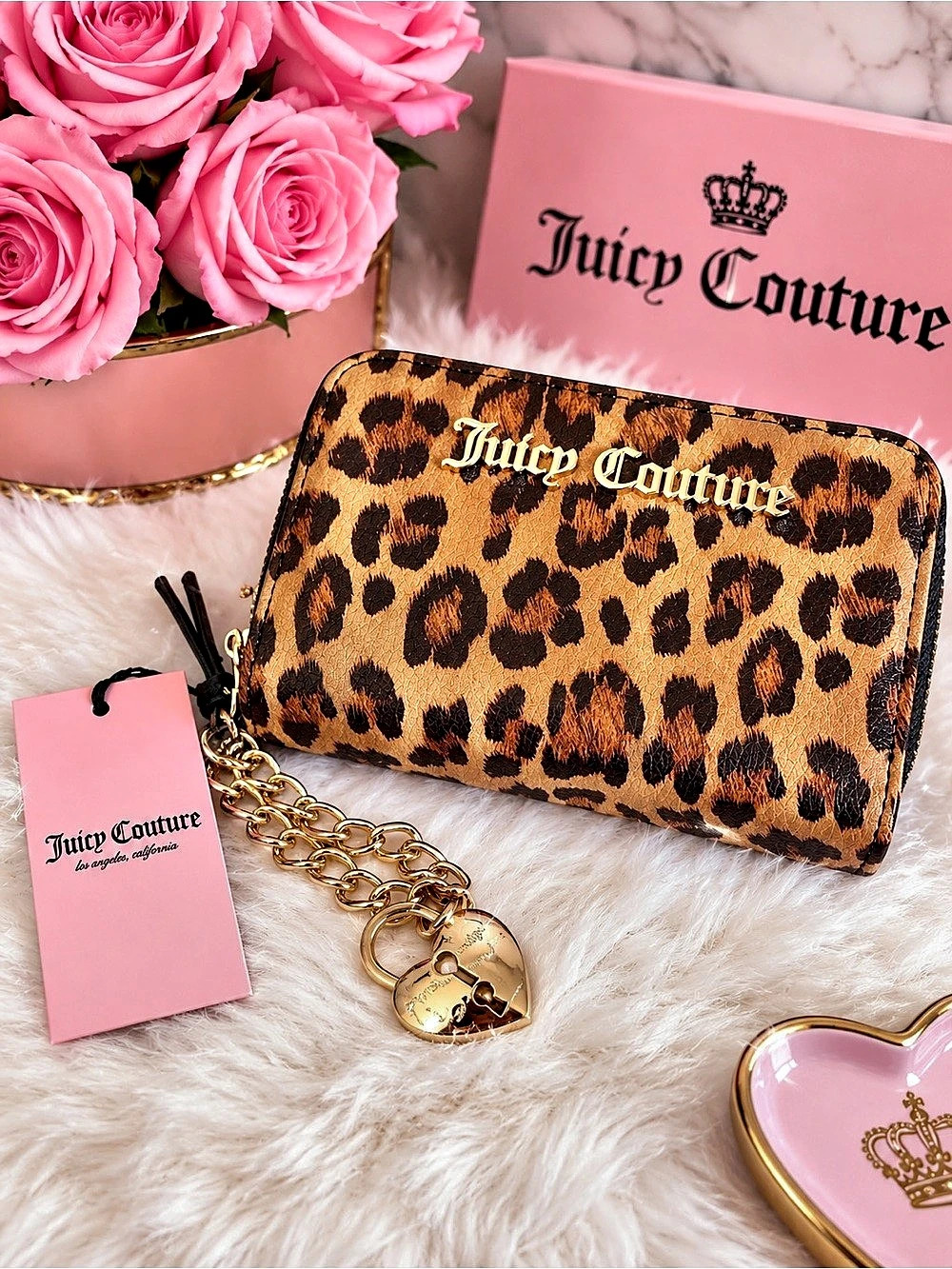 Juicy Couture Double Zip Leopard Wallet NWT
